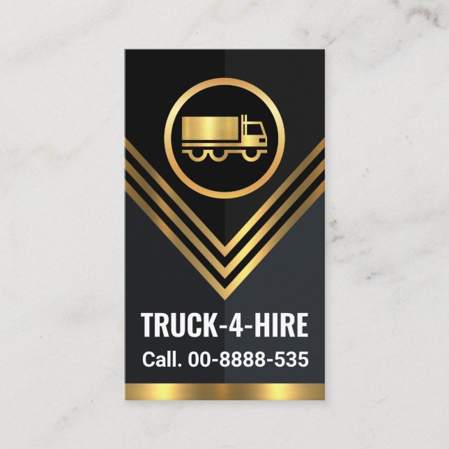 Gold Truck Arrows Logistics Driver Business Card (Front)
