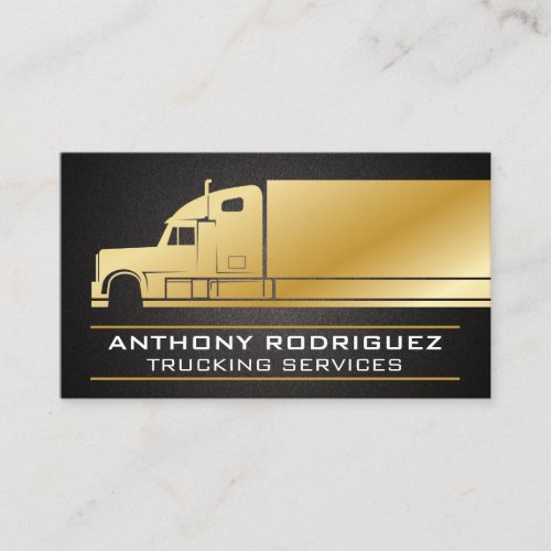 Gold Truck Illustration  Trucking Business Card