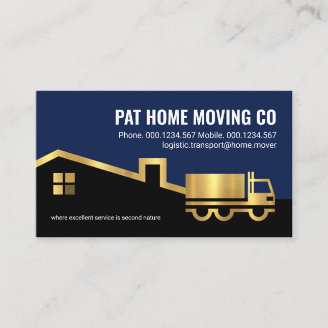 Gold Truck Moving Home Business Card (Front)