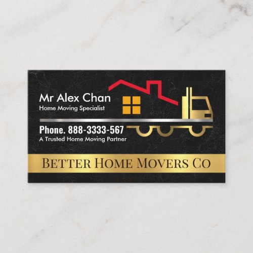 Gold Truck Moving Home Business Card