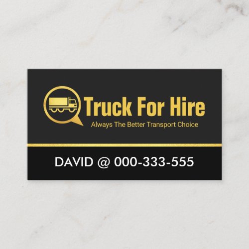 Gold Truck Speech Box Trucker Business Card