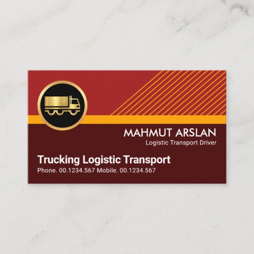 Gold Truck Transporting On Suspension Bridge Business Card