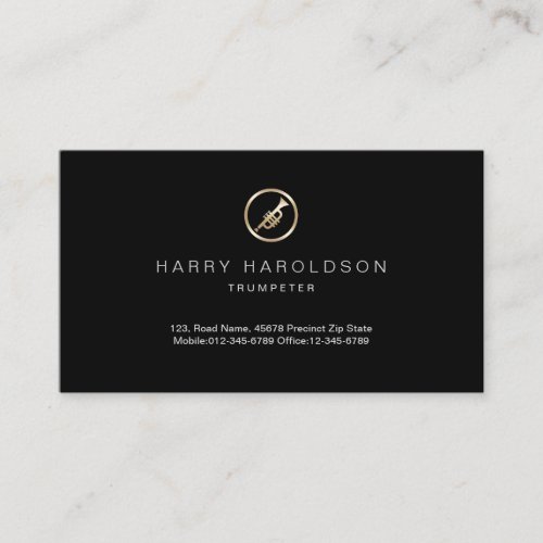 Gold Trumpet Icon Trumpeter Business Card