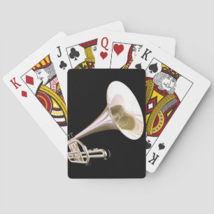 Gold Trumpet Music Play Poker Cards
