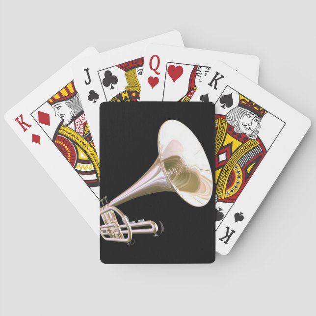 Gold Trumpet Music Play Poker Cards (Back)