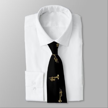Gold Trumpet On Black Tie by ZAGHOO at Zazzle