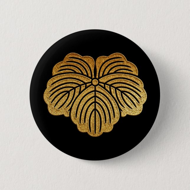 Gold Tsuta Kamon Button (Front)