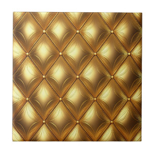 Gold Tufted Design Ceramic Tile