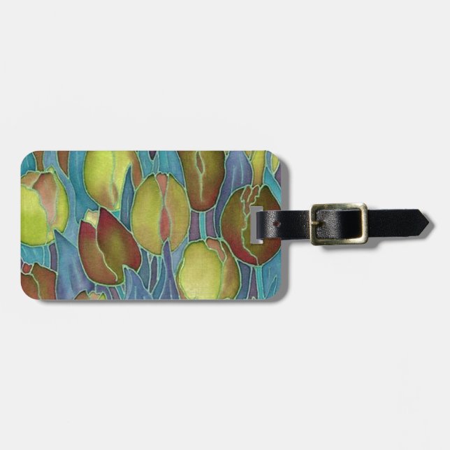 Gold Tulips Luggage Tags (Front Horizontal)