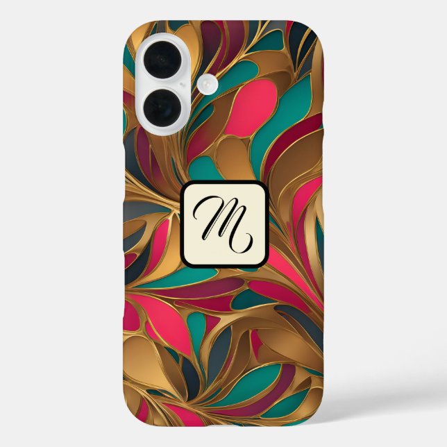 Gold Turquoise and Ruby Splash Case-Mate iPhone Case (Back)