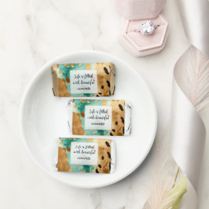 Gold Turquoise Black Animal Print Hershey's Miniatures