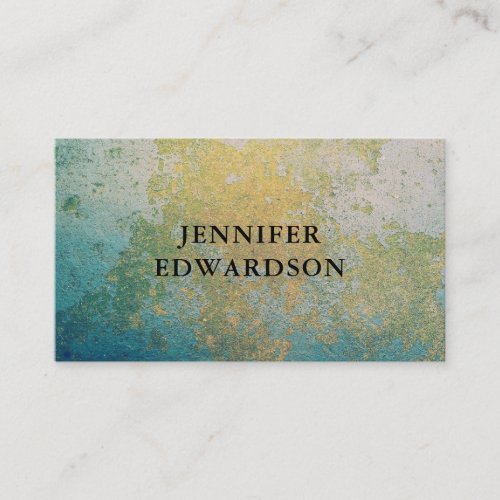 Gold  turquoise stone geode mineral professional business card