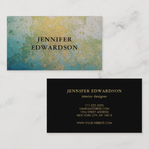 Gold & turquoise stone geode mineral professional business card