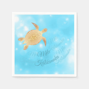 Gold Turtle Hawaiian Christmas Napkins