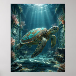 Gold Turtle Treasury Poster