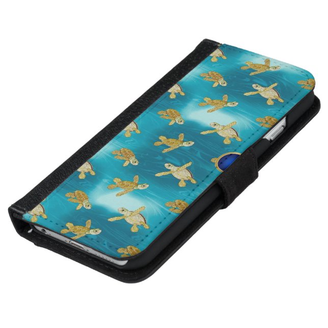 Gold Turtles iPhone 6 Wallet Style Case (Bottom)