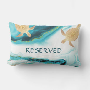 Gold Turtles Tropical Coastal Resort Lumbar Pillow