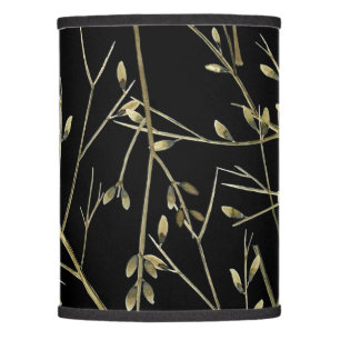 Gold Twigs on Black Lamp Shade