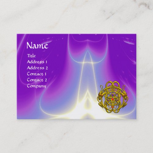 GOLD TWIN DRAGONS  Purple Light Waves Business Card