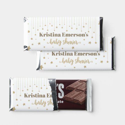 Gold Twinkle Little Star Baby Shower Thank You Hershey Bar Favors