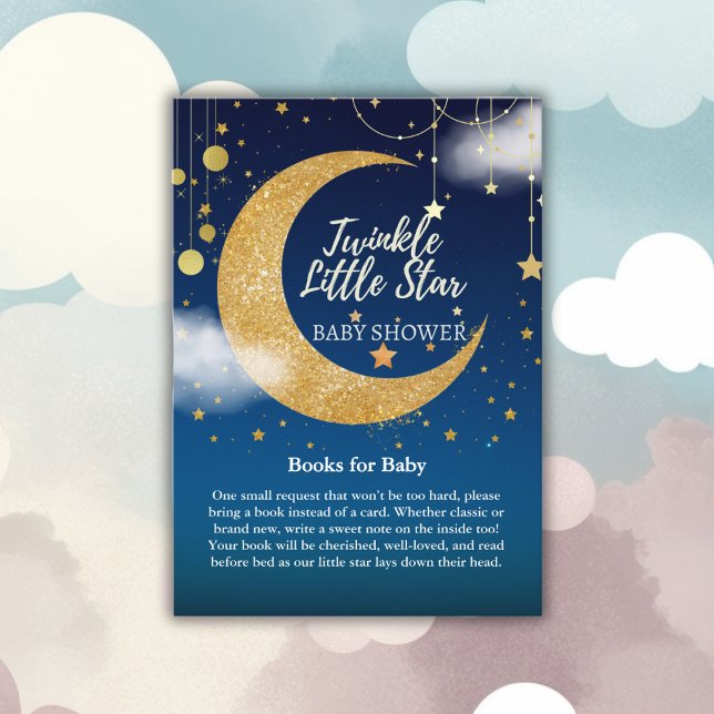 Gold Twinkle Little Star Dreamy Baby Shower Enclosure Card (Creator Uploaded)