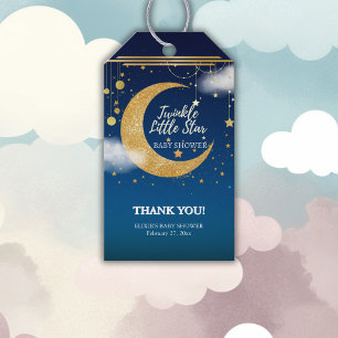 Gold Twinkle Little Star Dreamy Baby Shower Gift Tags