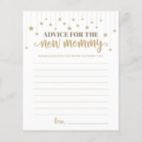 Gold Twinkle Little Star Shower Advice for New Mom