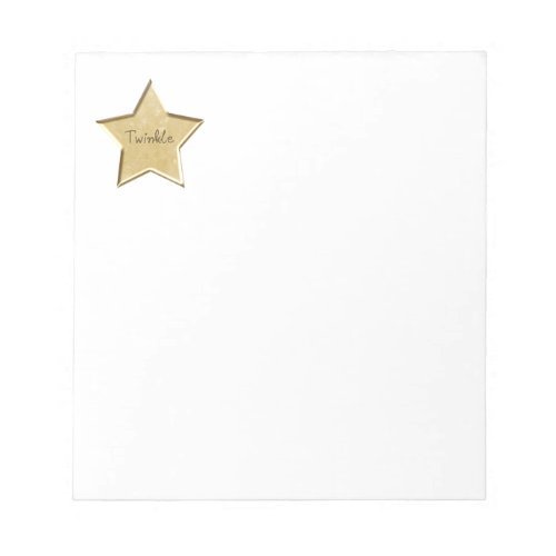 Gold Twinkle Star Notepad