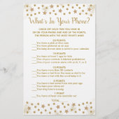 Gold Twinkle Star What's In Your Phone Game (Front)