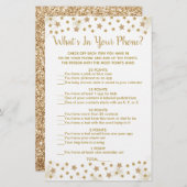Gold Twinkle Star What's In Your Phone Game (Front/Back)