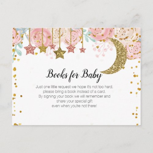 Gold twinkle twinkle _ Bring a book insert Invitation Postcard