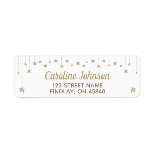 Gold Twinkle Twinkle Little Star Address Label
