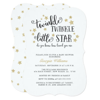 Twinkling Sparkling Stars Invitations Announcements Zazzle