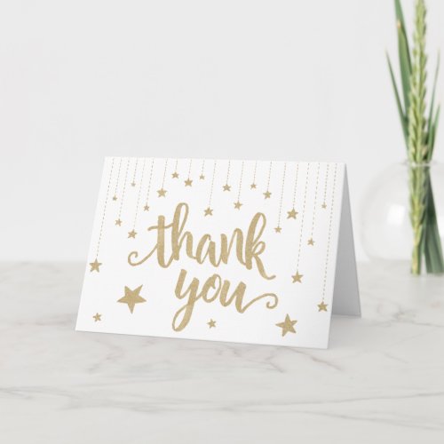 Gold Twinkle Twinkle Little Star Thank You Card