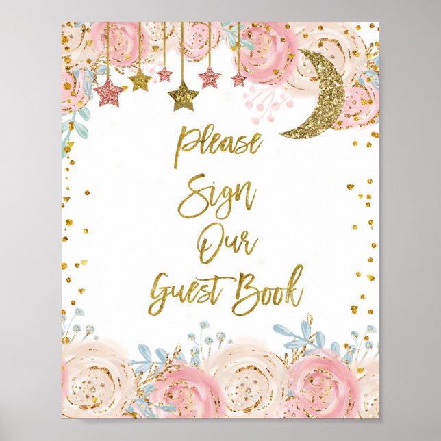 Gold twinkle twinkle Please Sign our Guest Book (Front)