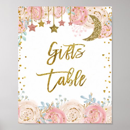 Gold twinkle twinkle star Gifts Table Sign