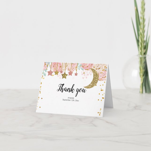 Gold twinkle twinkle Thank You card (Front)