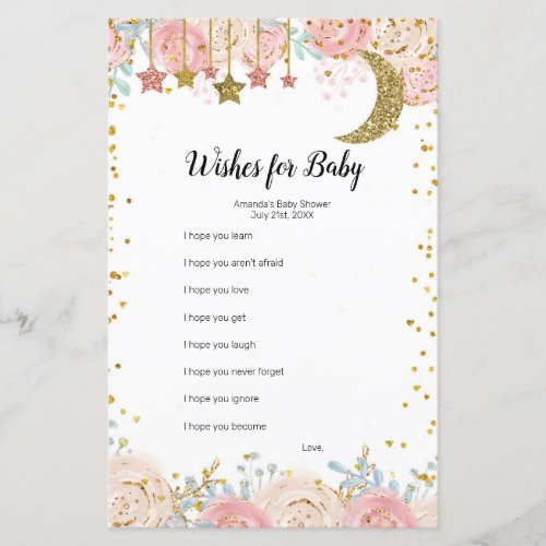 Gold twinkle twinkle Watercolor Wishes for Baby