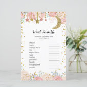 Gold twinkle twinkle Watercolor Word Scramble Game (Standing Front)