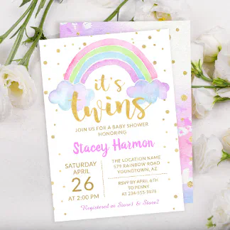 Zazzle twin baby shower invitations clearance