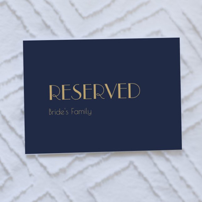 Gold Type Deco | Dark Navy Wedding Reserved Sign (Creator Uploaded)