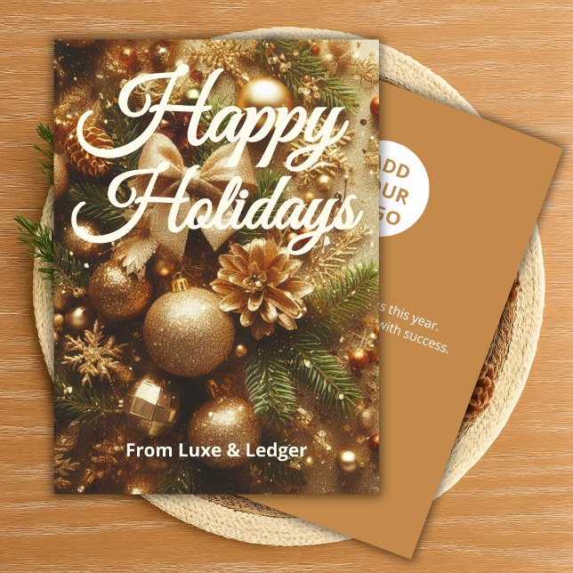 Gold Type Holiday Card | Add Logo & Greeting (Creator Uploaded)