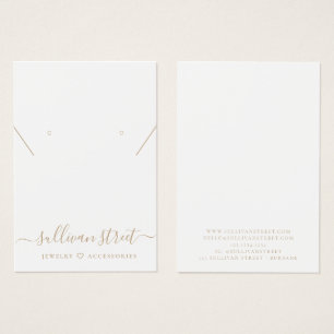 Gold Typography Earrings Necklace Display Card