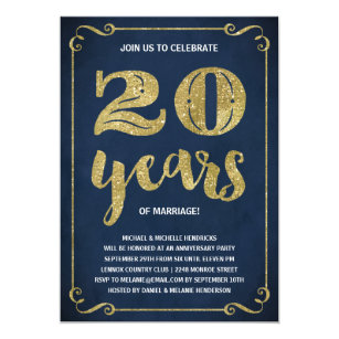 20 year invitations zazzle
