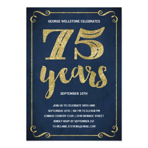 The Best 75th Birthday Invitations and Party Invitation Wording Ideas