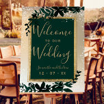 gold typography leaf snow elegant winter welcome foam board<br><div class="desc">A modern,  chic and elegant gold typography Floral green watercolor Christmas winter wedding welcome sign with hand painted green watercolor leaf foliage on a chic yellow gold gradient with white snow and snowflakes.</div>