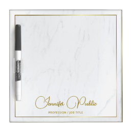 Gold Typography Name Modern Elegant Marble Best Dry Erase Board