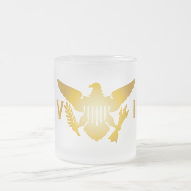Gold U.S. Virgin Islands Flag Frosted Mug (Center)