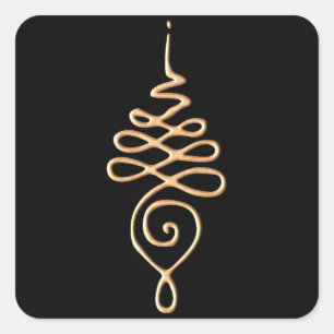 Gold Unalome Square Sticker