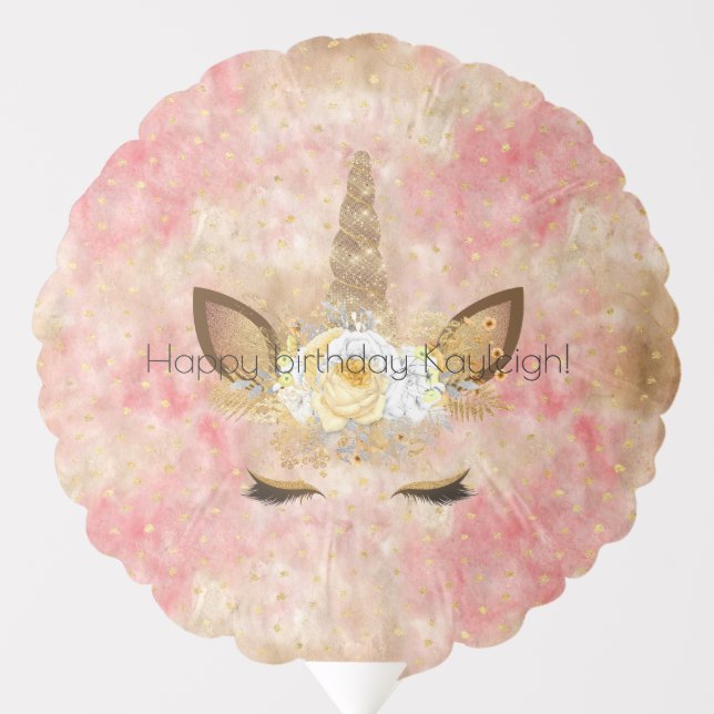 Gold Unicorn Balloon (Front)